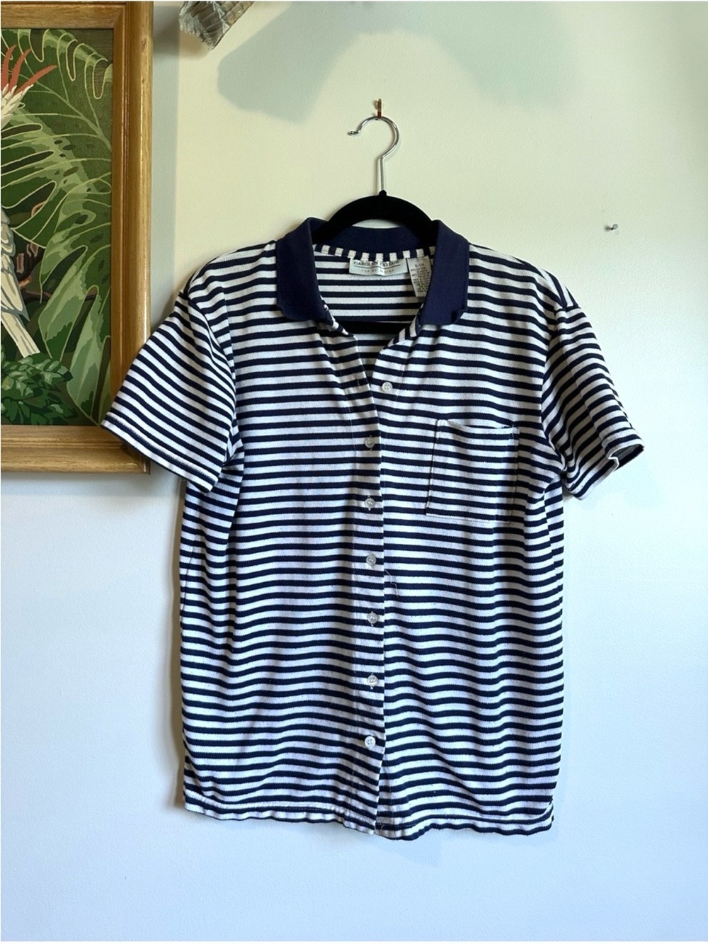 Carolyn Taylor Vintage Striped Button Down Polo Shirt Women’s Small Short Sleeve
